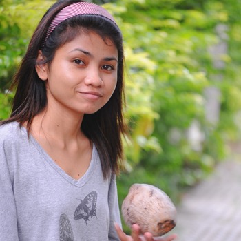 Girl with coconut